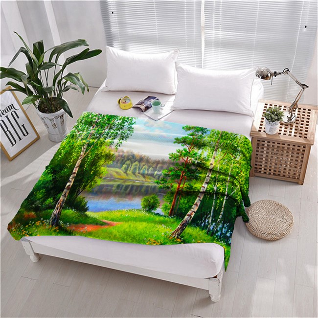 ПЛЕД ФЛИСОВЫЙ "БЕРЕЗКИ" - фото 10052