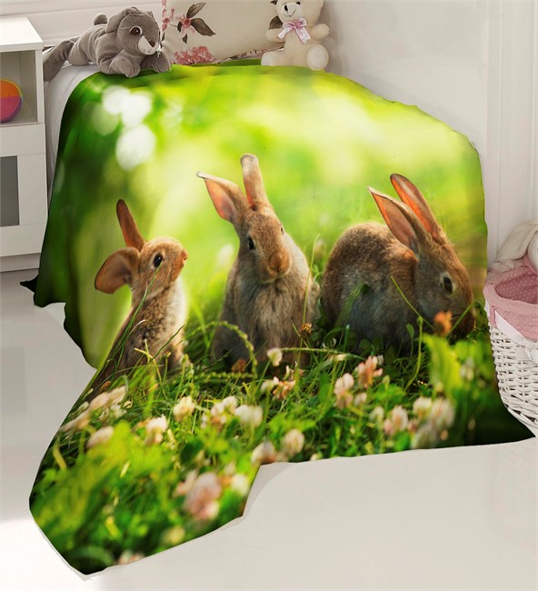 ПЛЕД ФЛИСОВЫЙ "ЗАЙЧАТА" - фото 10083