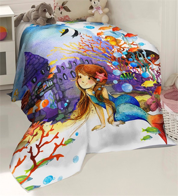 ПЛЕД ФЛИСОВЫЙ "РУСАЛОЧКА"  - фото 10098