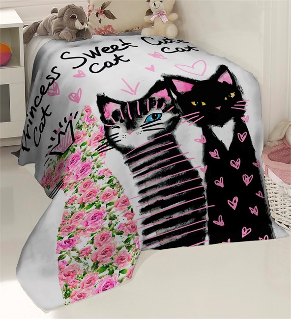 плед флисовый "СЧАСТЛИВЫЕ КОШКИ" - фото 10100