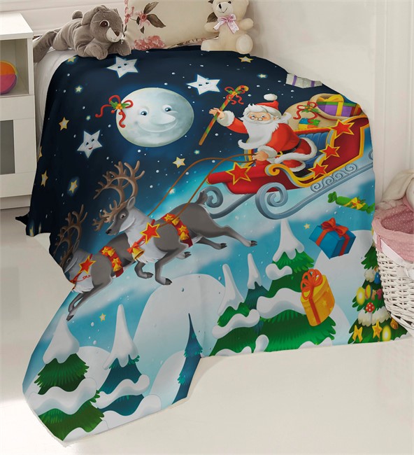 ПЛЕД ФЛИСОВЫЙ "САНТА КЛАУС" - фото 10106