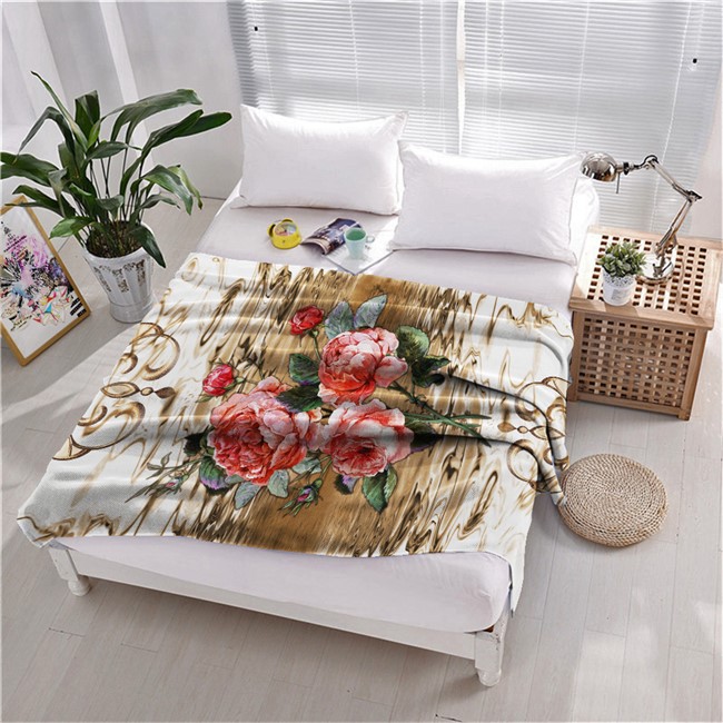 ПЛЕД ФЛИСОВЫЙ "ПАСТЕЛЬНЫЕ РОЗЫ" - фото 10144