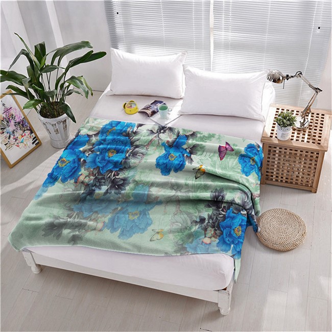 ПЛЕД ФЛИСОВЫЙ "САПФИРОВЫЕ ЦВЕТЫ"  - фото 10157