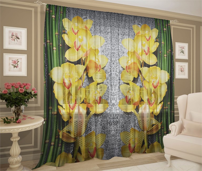 ФОТОТЮЛЬ "ЖЕЛТАЯ ОРХИДЕЯ" - фото 10202