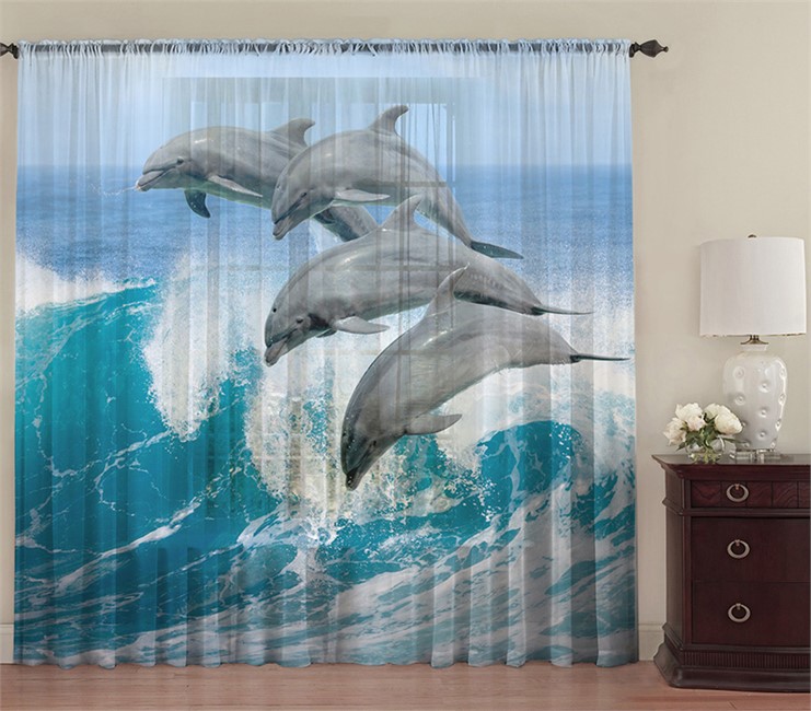 ФОТОТЮЛЬ "ДОБРЫЕ ДЕЛЬФИНЫ" - фото 10735