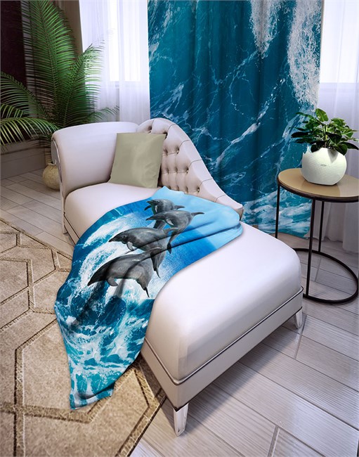 ФОТОТЮЛЬ "ДОБРЫЕ ДЕЛЬФИНЫ" - фото 10736