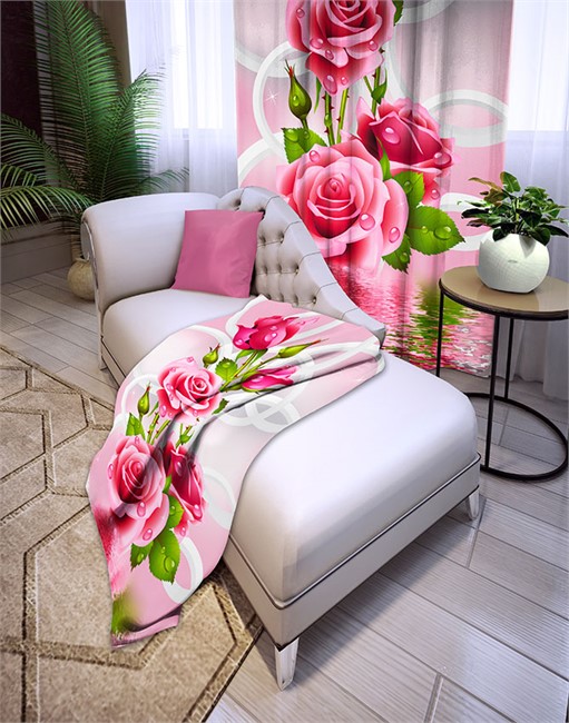 ПЛЕД ФЛИСОВЫЙ "ДУШИСТЫЕ РОЗЫ" - фото 10775