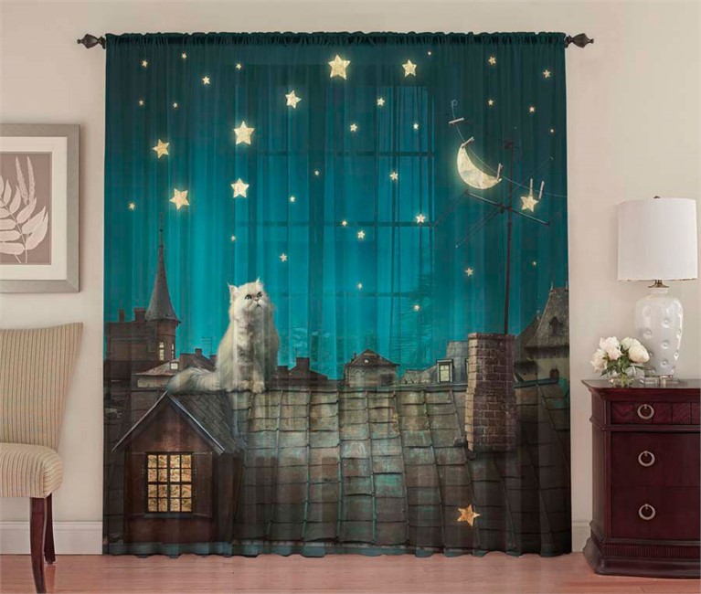 ПЛЕД ФЛИСОВЫЙ "КОТ НА КРЫШЕ"  - фото 10897