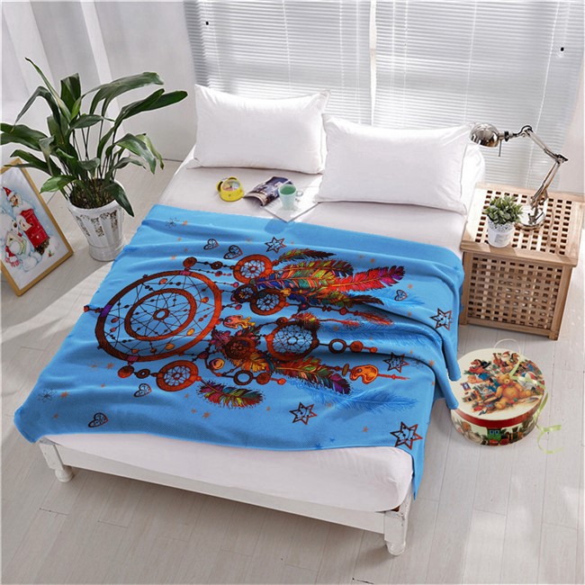 ПЛЕД ФЛИСОВЫЙ "ЛОВЕЦ СНОВ СИНИЙ"  - фото 10983