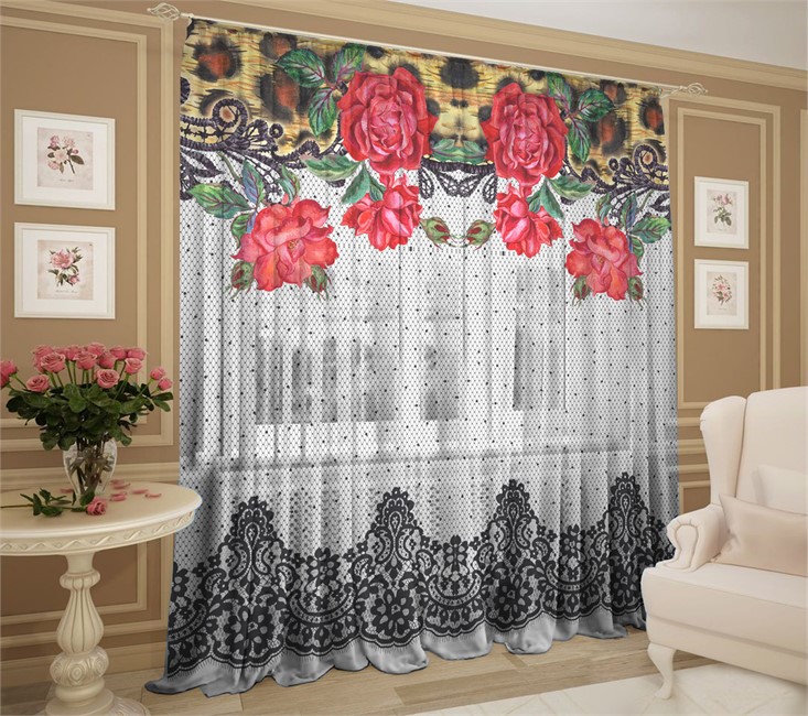 ФОТОТЮЛЬ "ГРАВЮРА СЕРЫЙ" - фото 11239