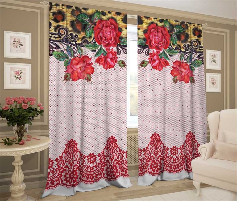 фотошторы "ГРАВЮРА КРАСНЫЙ"  - фото 11373