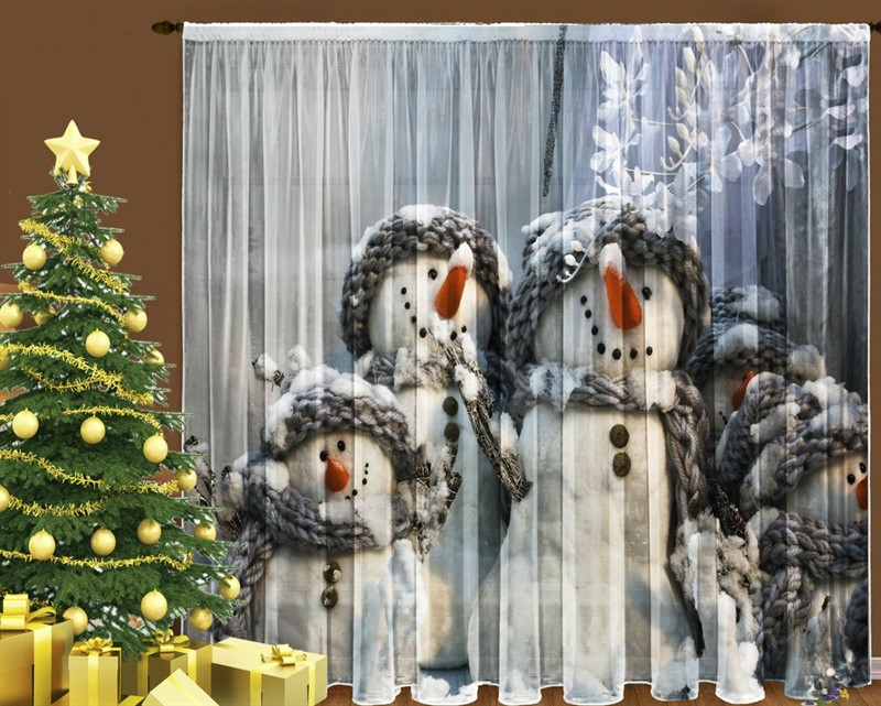 ФОТОТЮЛЬ "СЕМЕЙКА СНЕГОВИКОВ" - фото 6548