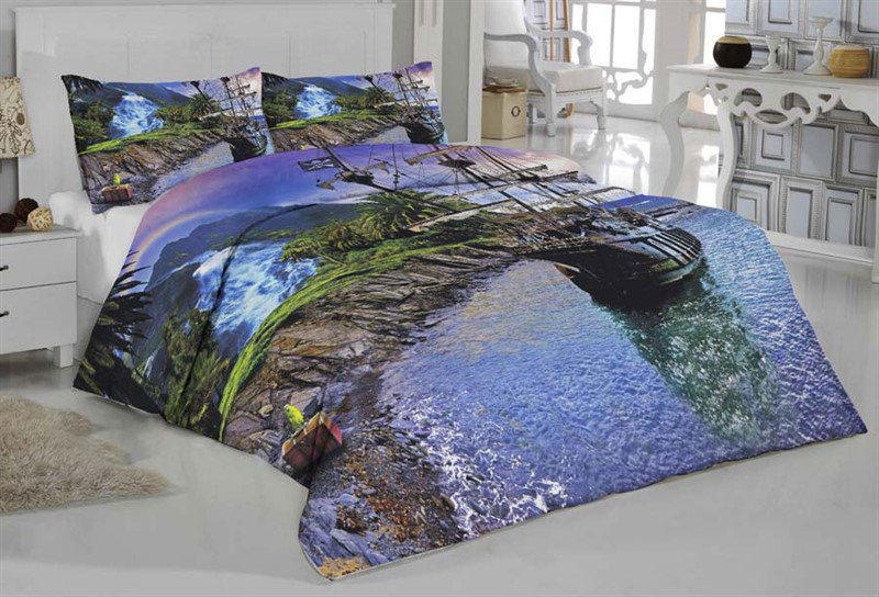 ПОСТЕЛЬНОЕ БЕЛЬЕ 3D "ПИРАТСКИЙ КОРАБЛЬ" ДЕТСКОЕ - фото 7295