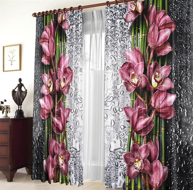 ФОТОТЮЛЬ "ОРХИДЕЯ НА СТЕКЛЕ" - фото 7982