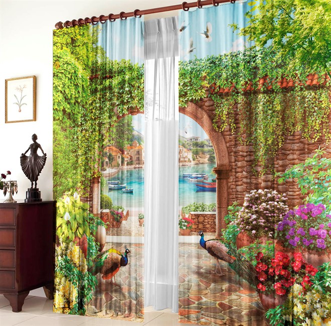 ФОТОТЮЛЬ "САД С ПАВЛИНАМИ" - фото 8474