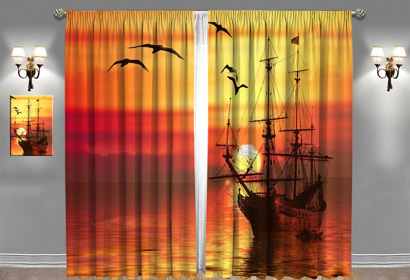 ФОТОШТОРЫ "КОРАБЛЬ НА ЗАКАТЕ"  - фото 8731