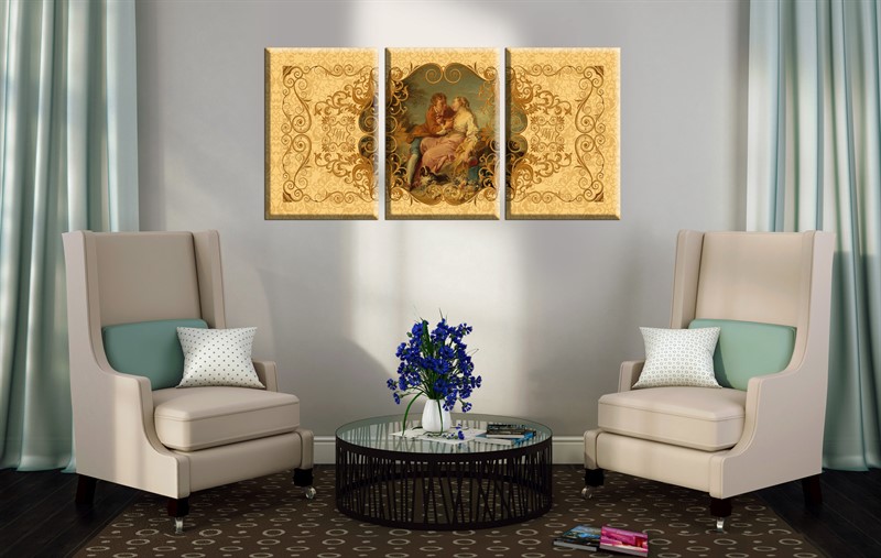 МОДУЛЬНАЯ КАРТИНА "АМОРЕ ЗОЛОТО" - фото 9075