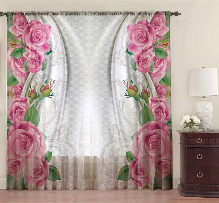фотошторы "РОЗОВЫЕ РОЗЫ"   - фото 9077