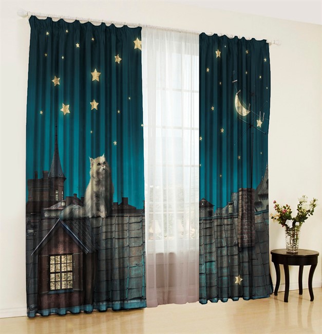 фотошторы "КОТ НА КРЫШЕ"   - фото 9133