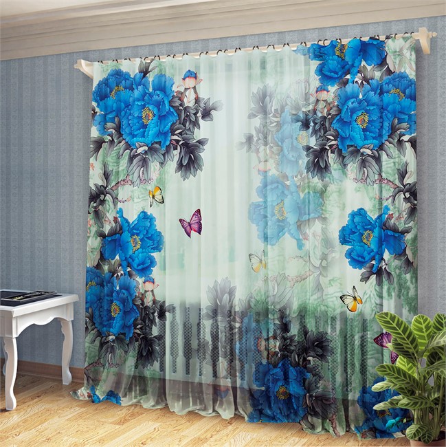 фотошторы "САПФИРОВЫЕ ЦВЕТЫ"  - фото 9200