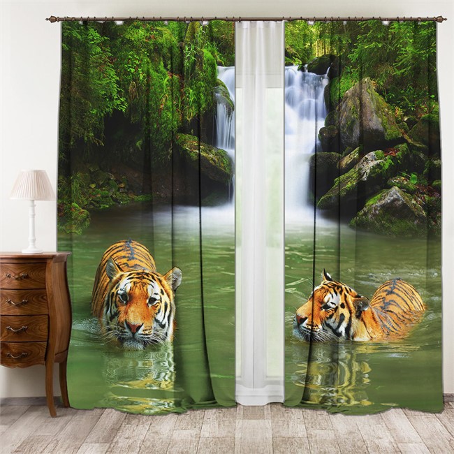 фотошторы "ТИГРЫ В ВОДЕ" - фото 9496