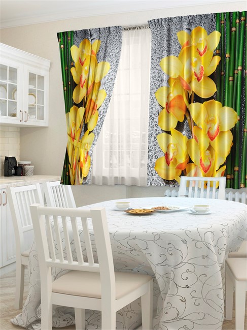 фотошторы "ЖЕЛТЫЕ ОРХИДЕИ" - фото 9604