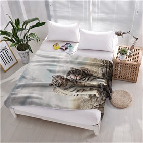 ПЛЕД ФЛИСОВЫЙ "БЕЛЫЕ ТИГРЫ"