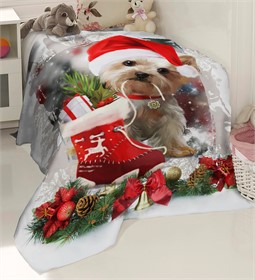 ПЛЕД ФЛИСОВЫЙ "ГОД СОБАКИ" 