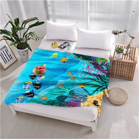 ПЛЕД ФЛИСОВЫЙ ""МОРСКАЯ ЖИЗНЬ