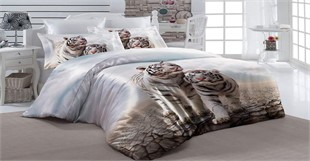 ПОСТЕЛЬНОЕ БЕЛЬЕ 3D "БЕЛЫЕ ТИГРЫ"