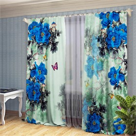 фотошторы "САПФИРОВЫЕ ЦВЕТЫ" 