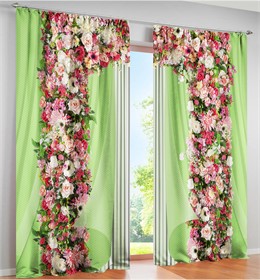 фотошторы "ЦВЕТЕНИЕ САЛАТОВЫЙ"